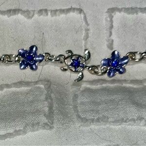 Silver and Blue Hawaiian anklet